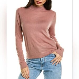 Vince Pink Fitted Long Sleeve Cowl Sweater